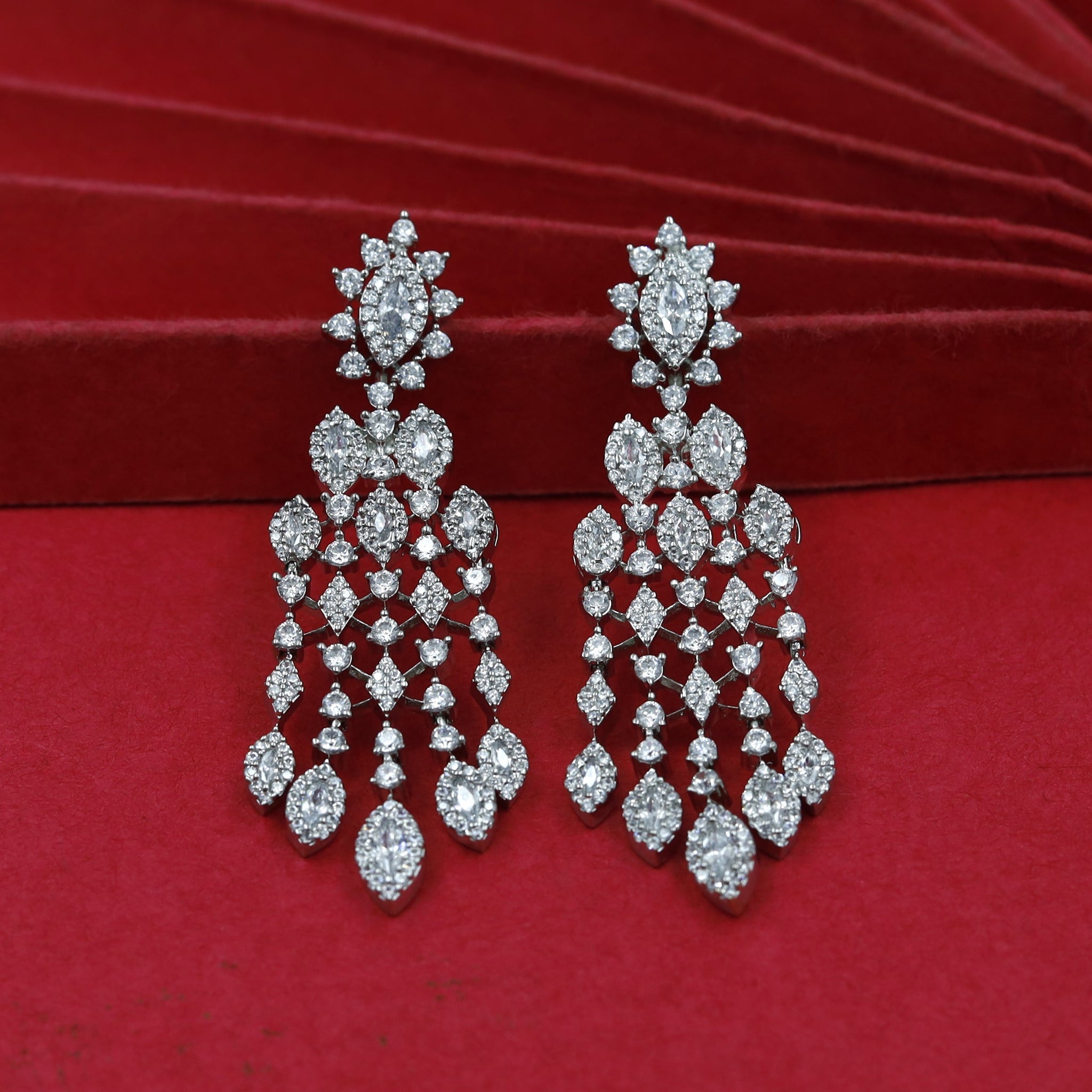 Round Neck Zircon/AD Necklace Set 18089-69