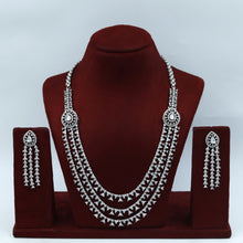 Round Neck Layered Zircon/AD Necklace Set 18065-69