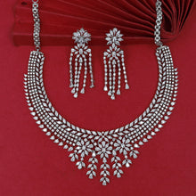 Round Neck Zircon/AD Necklace Set 18043-69