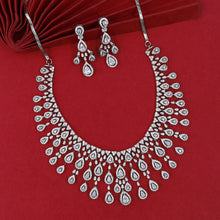 Round Neck Zircon/AD Necklace Set 18044-69