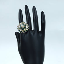 Antique Gold Plated Kundan Ring 18170-68
