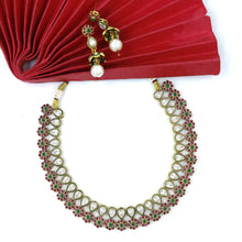 Round Neck Polki Necklace Set 13324-21