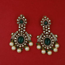 Antique Gold Plated Long Neck Kundan Necklace Set 18130-95