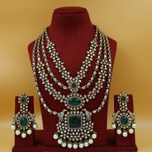 Antique Gold Plated Long Neck Kundan Necklace Set 18130-95