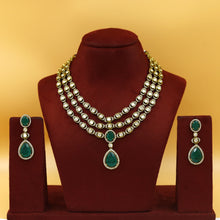 Round Neck Layered Kundan Necklace Set 18446-28