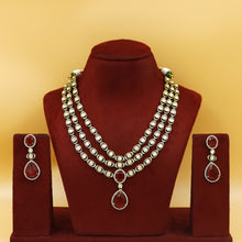 Round Neck Layered Kundan Necklace Set 18446-28