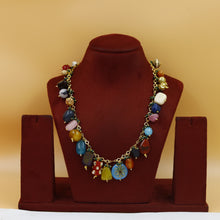 Multi Color Stones Pearl Necklace Set 18581-90