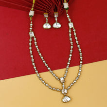 Round Neck Layered Kundan Necklace Set 18324-28