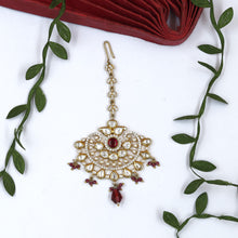 Stylish Ruby Kundan Maang Tikka