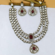 Round Neck Layered Kundan Necklace Set 18238-21