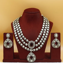Round Neck Layered Kundan Necklace Set 18238-21