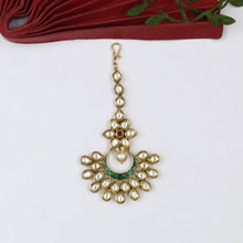 Kundan Polki Ruby Green Maang Tikka 3568-7633