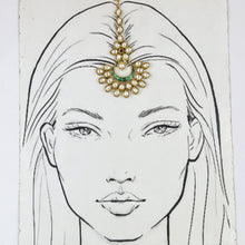 Kundan Polki Ruby Green Maang Tikka 3568-7633