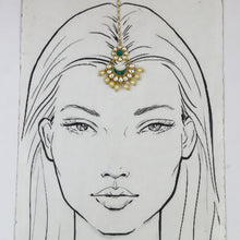 Kundan Green Maang Tikka 10539-6183