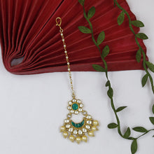 Kundan Green Maang Tikka 10539-6183