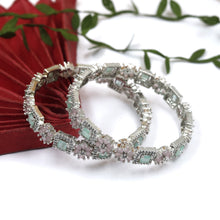 Mint Pink Zircon/AD Bangles 18242-5424