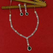 Round Neck Zircon/AD Necklace Set 18911-69
