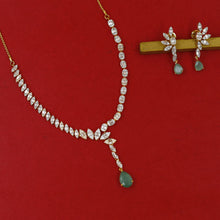 Round Neck Zircon/AD Necklace Set 18904-69