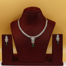 Round Neck Zircon/AD Necklace Set 18901-69