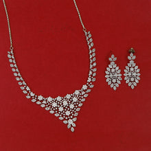 Round Neck Zircon/AD Necklace Set 18905-69