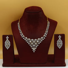 Round Neck Zircon/AD Necklace Set 18905-69