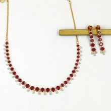 Round Neck Zircon/AD Necklace Set 18899-69