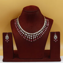 Round Neck Zircon/AD Necklace Set 18900-69