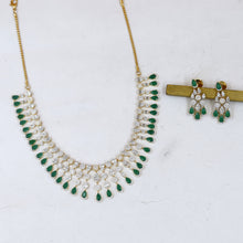 Round Neck Zircon/AD Necklace Set 18900-69