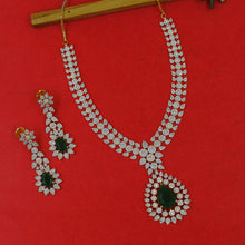 Round Neck Zircon/AD Necklace Set 18903-69