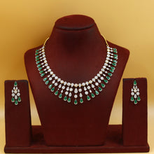Round Neck Zircon/AD Necklace Set 18900-69
