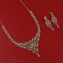 Round Neck Zircon/AD Necklace Set 18908-69