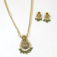 Antique Gold Plated Kundan Pendant Set 19053-21