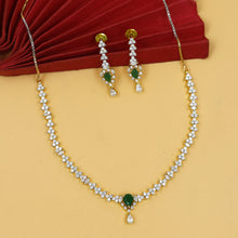 Round Neck Zircon/AD Necklace Set 18917-69