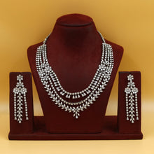 Layered Round Neck Zircon/AD Necklace Set 16238-69