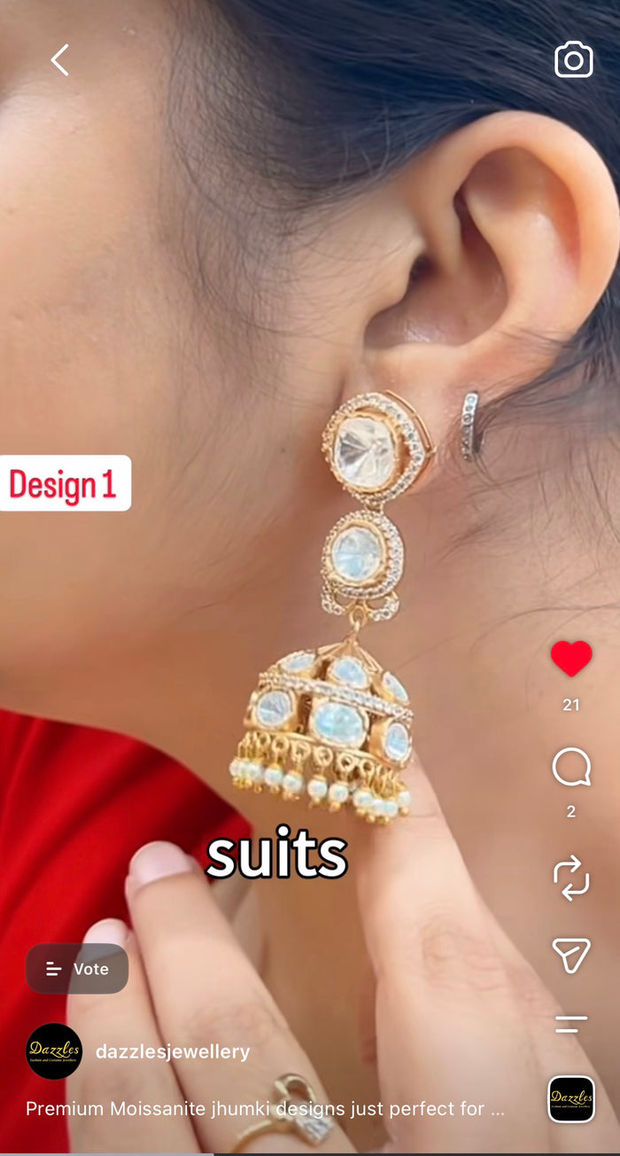 Moissanite Premium Jhumka