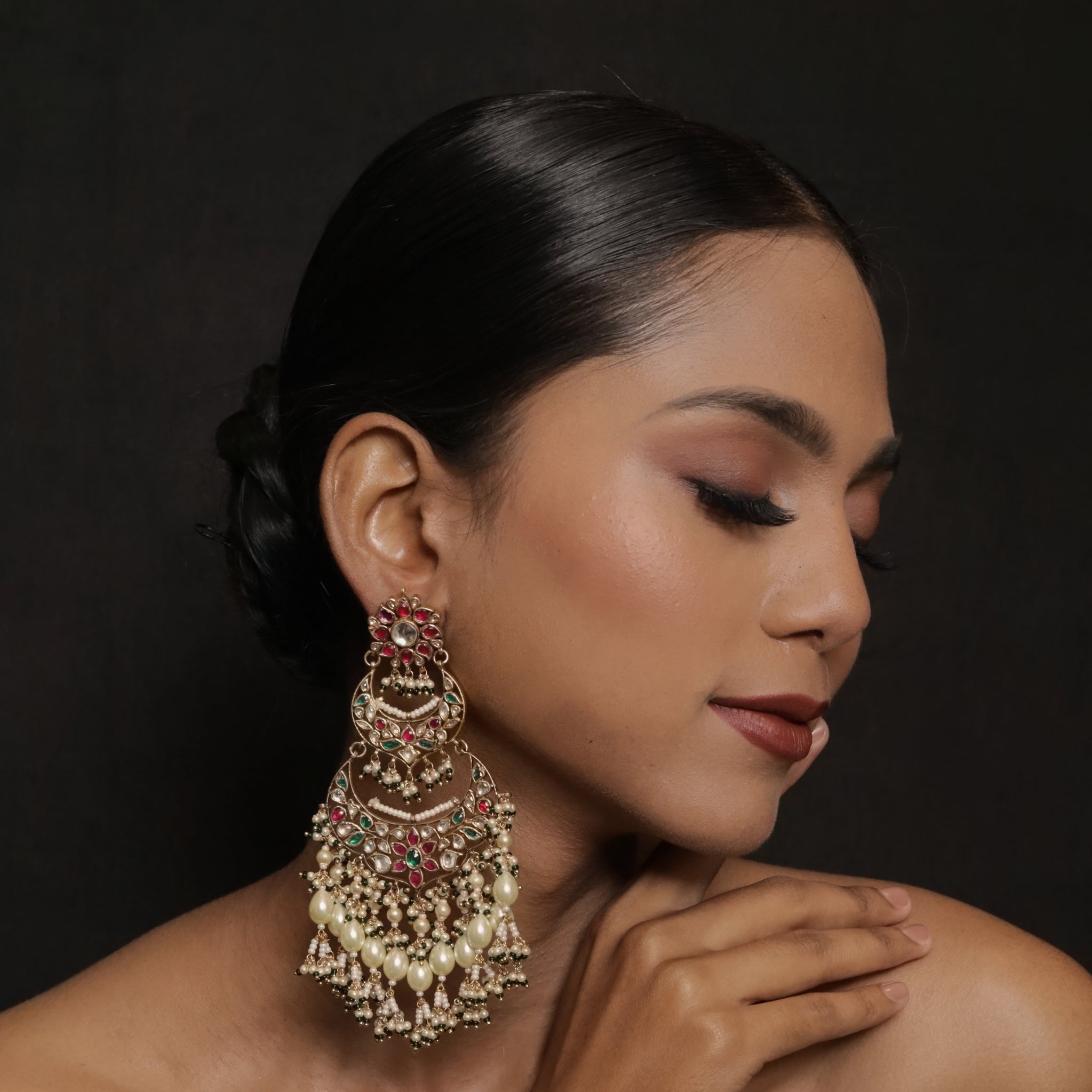Chandbali Kundan Earring 4321-56
