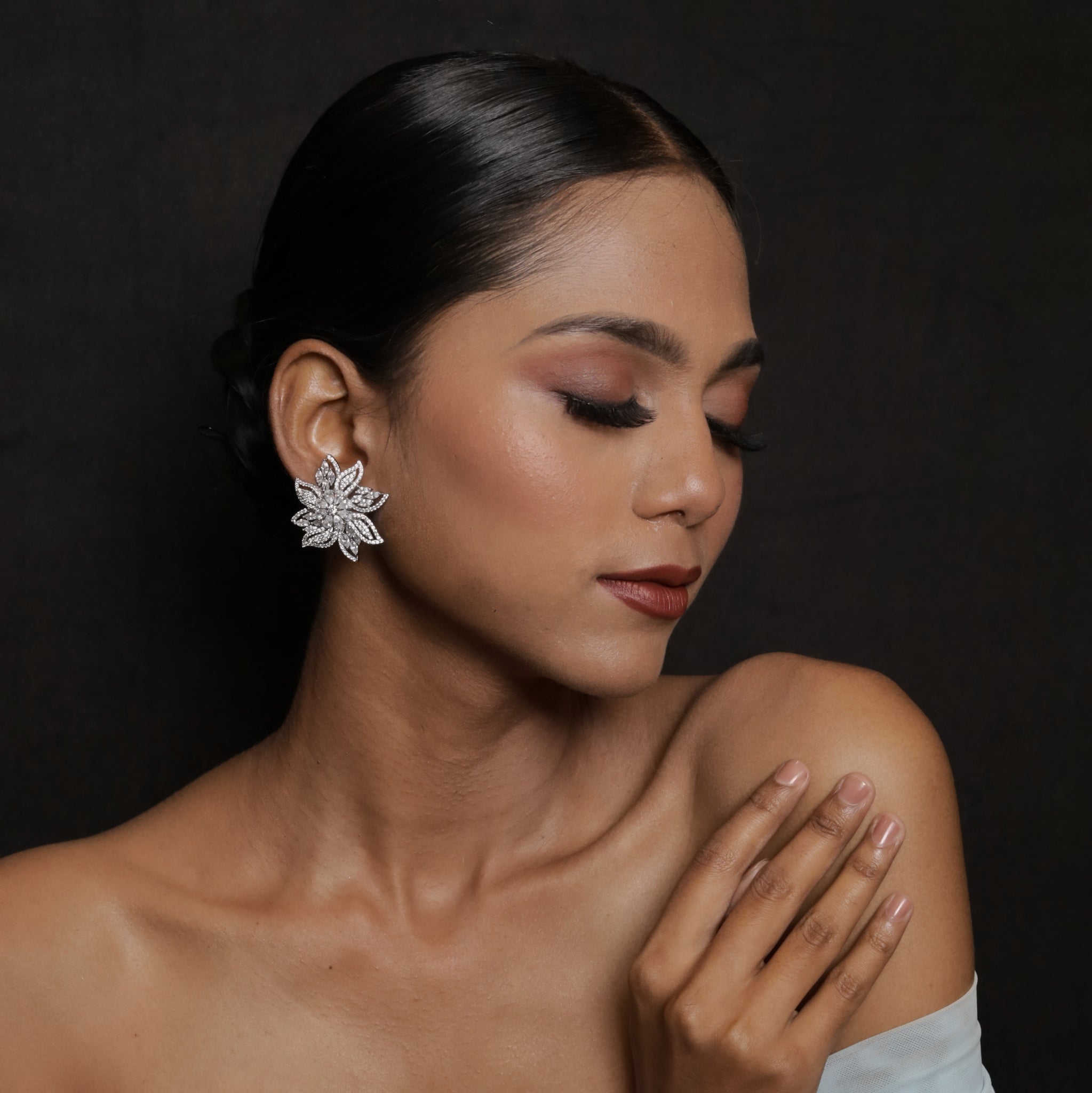 Silver Zircon/AD Earring 18365-5547