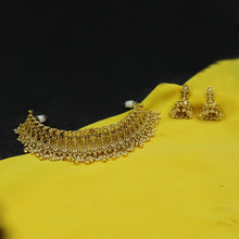 Antique Gold Plated Choker Necklace Set 9991-28