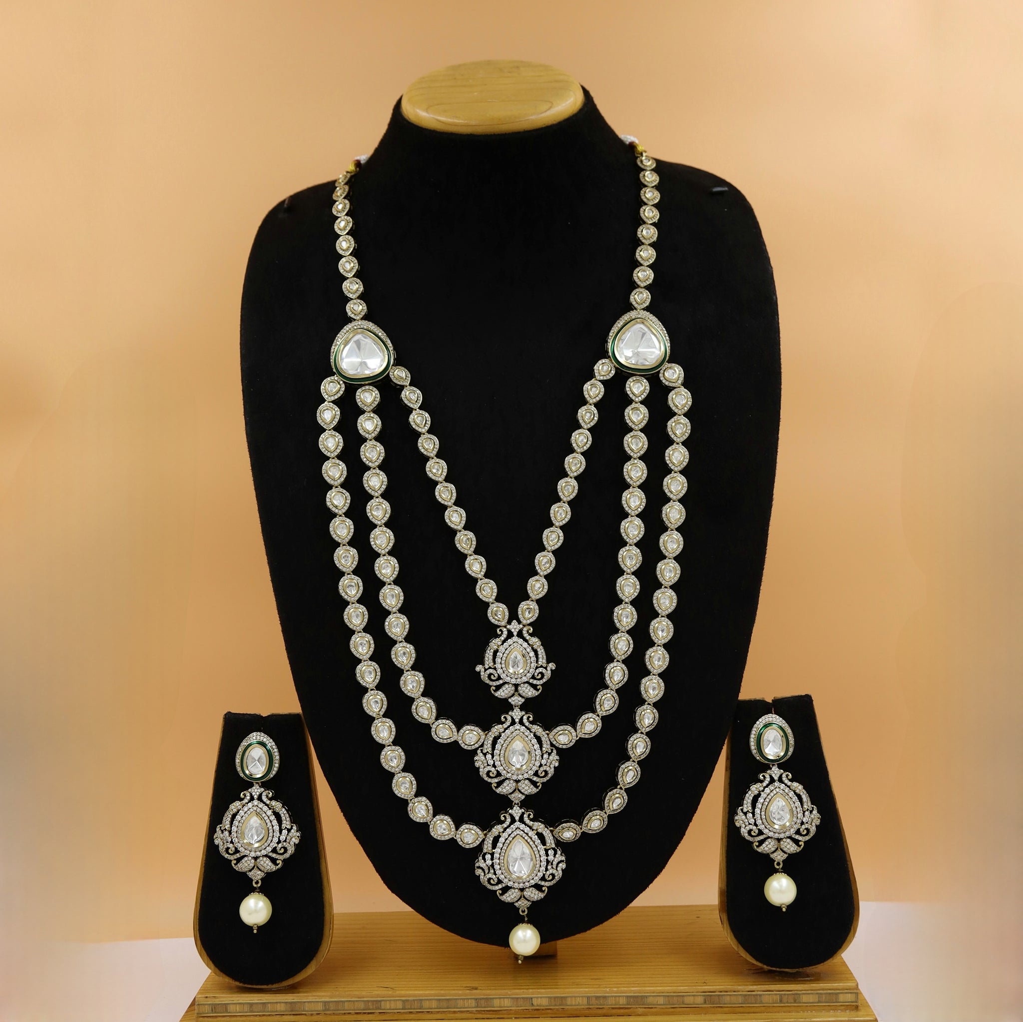 Long Neck Kundan Necklace Set 10627-68