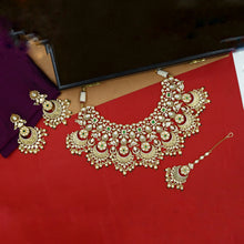 Bridal Round Neck Kundan Necklace Set 12203-28