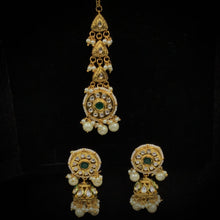 Kundan Mang tikka & Earring Set 8758-100 - Dazzles Jewellery