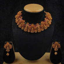 Round Neck Temple Necklace Set 8407-100 - Dazzles Jewellery