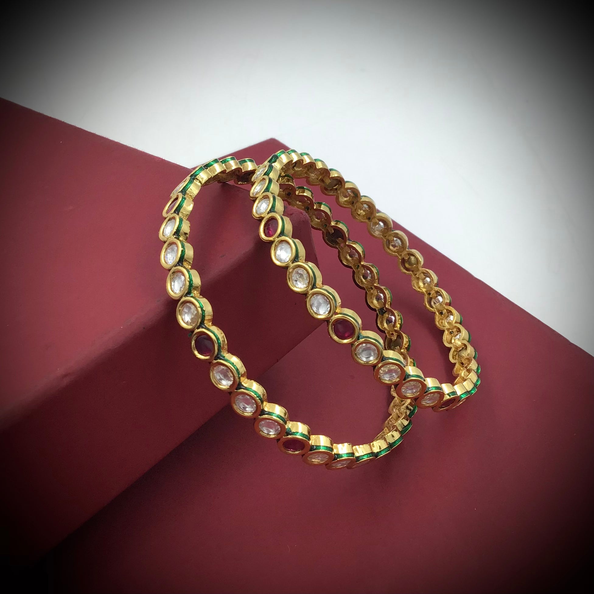 Kundan Bangles/Kada 6344-28 - Dazzles Jewellery