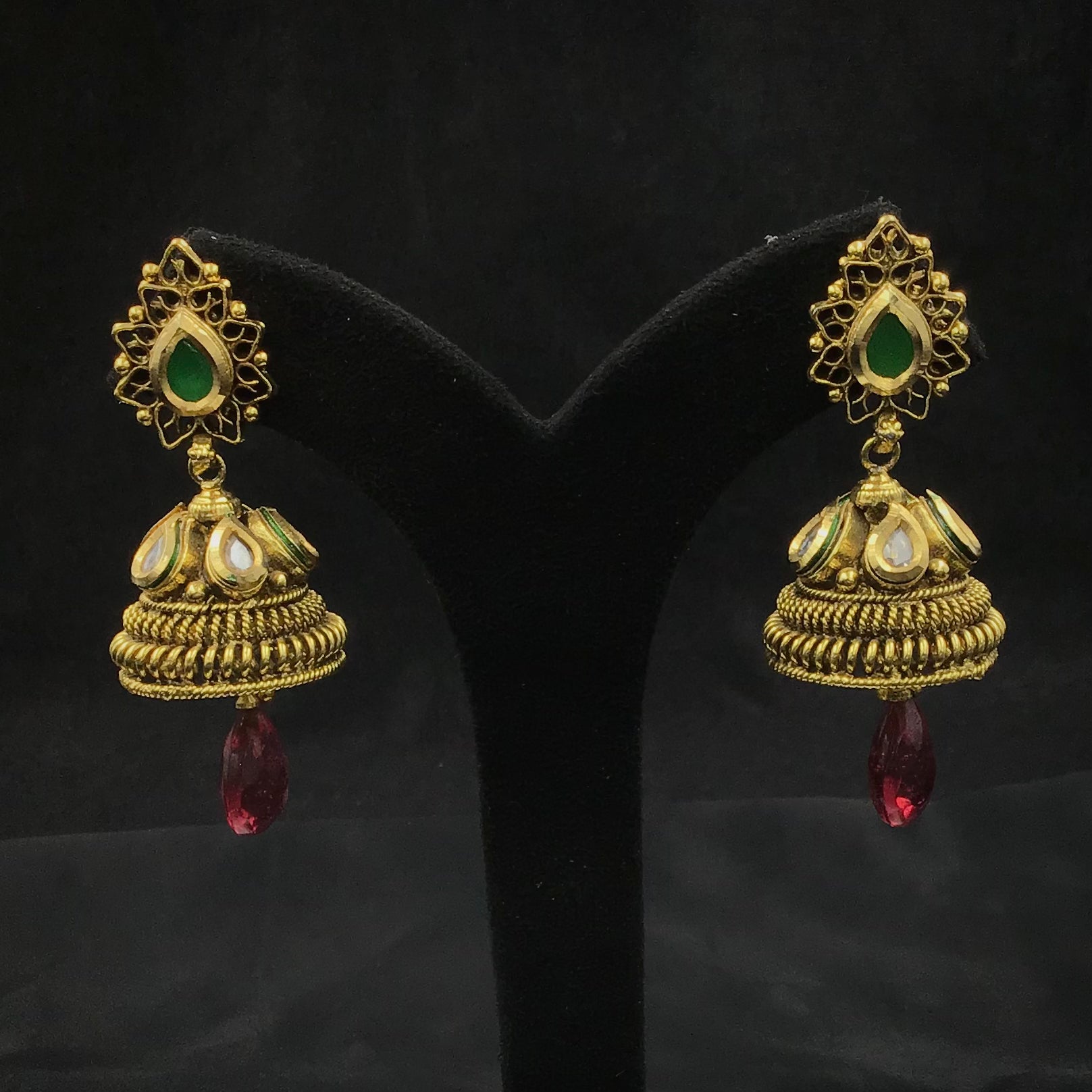 Jhumki Antique Earring 9340-100 - Dazzles Jewellery
