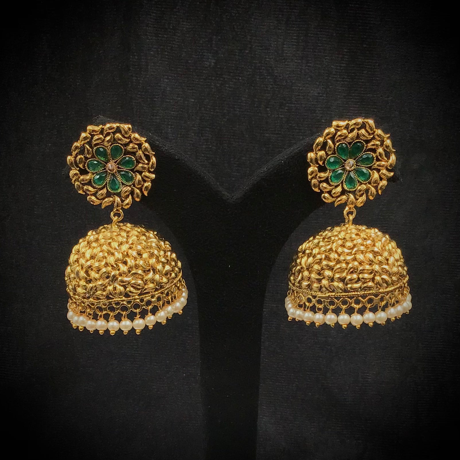Gold plated jhumki Earring 9327-100 - Dazzles Jewellery