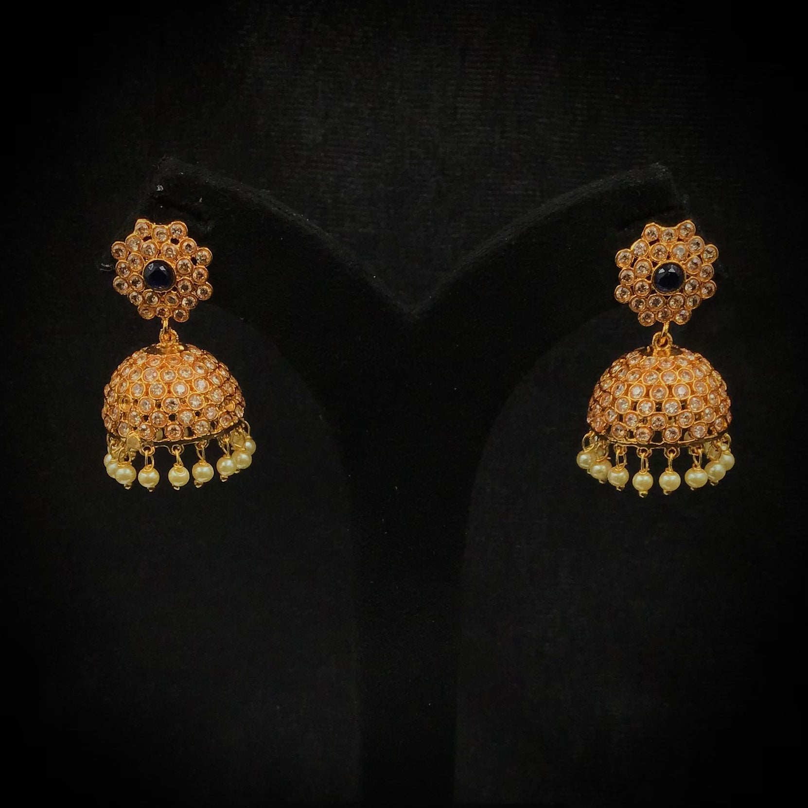 Jhumki Gold Look Earring 9380-100 - Dazzles Jewellery