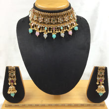 Multi Gold Look Necklace Set 17657-4839 - Dazzles Jewellery