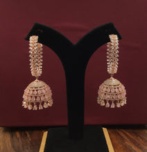 Pink Zircon/AD Earring 18412-5594 - Dazzles Jewellery