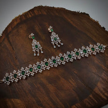 Choker Zircon/AD Necklace Set 4152-69 - Dazzles Jewellery