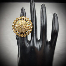 White Kundan Cocktail Adjustable  Ring 10551-6199 - Dazzles Jewellery
